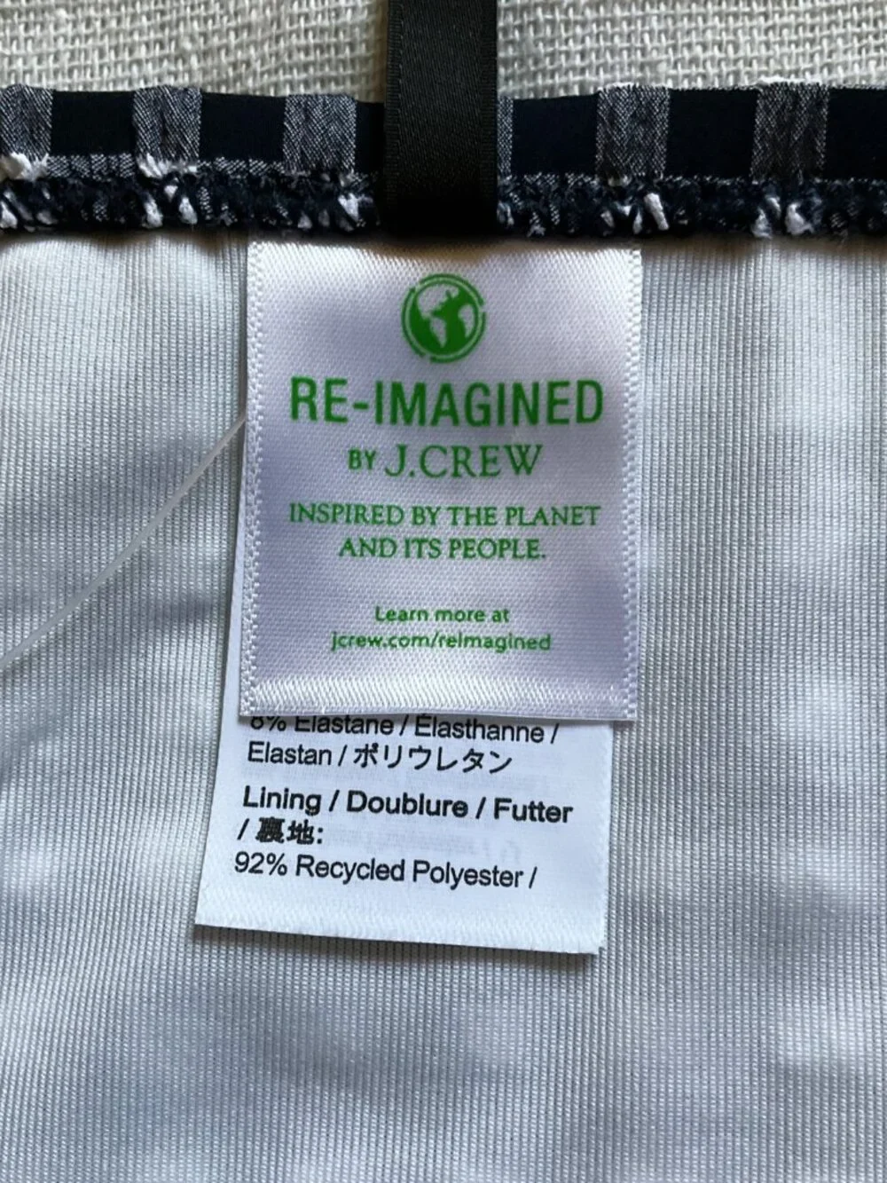 NWT J Crew Women’s Gingham Seersucker Bikini Bottom, Navy/White, Sz S - Picture 4 of 8